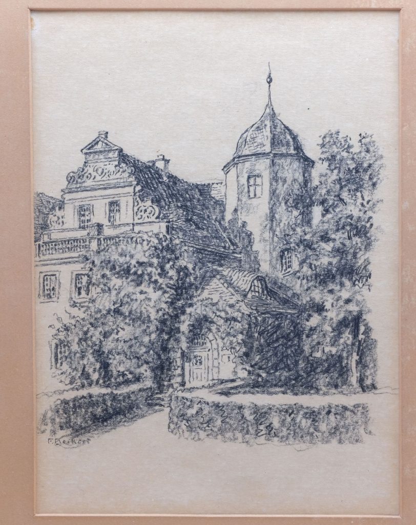 Zeichnung Jägerhof, Dresden von Fritz Beckert, Dresden