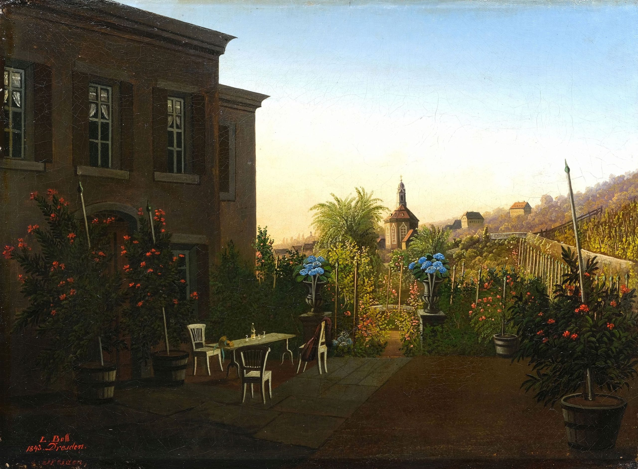 Gemälde Blick vom Loschwitzer Elbhang, Dresden von Ludwig Boll