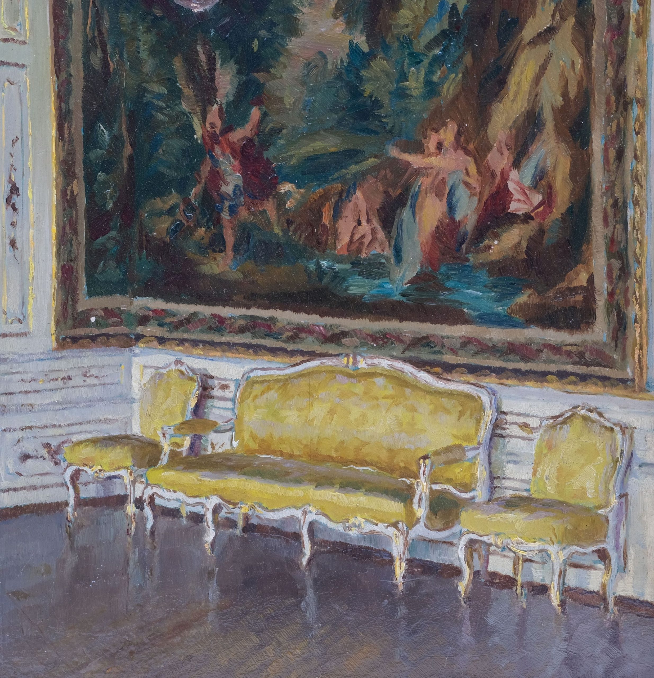 Gemälde Im Gobelinsaal von Schloss Bayreuth von Fritz Beckert, Dresden