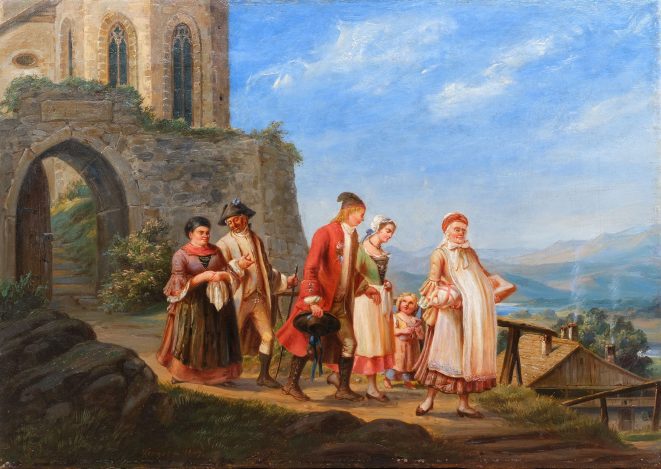 Gemälde Der Taufzug von Carl Franz Ludwig Kergel, Dresden