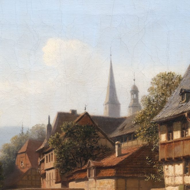 Gemälde An der Gose in Goslar von Albert Schwendy