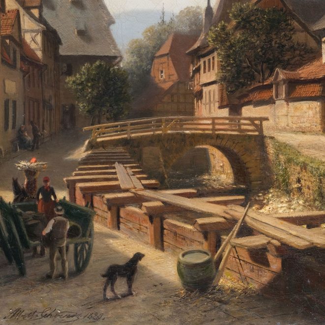 Gemälde An der Gose in Goslar von Albert Schwendy