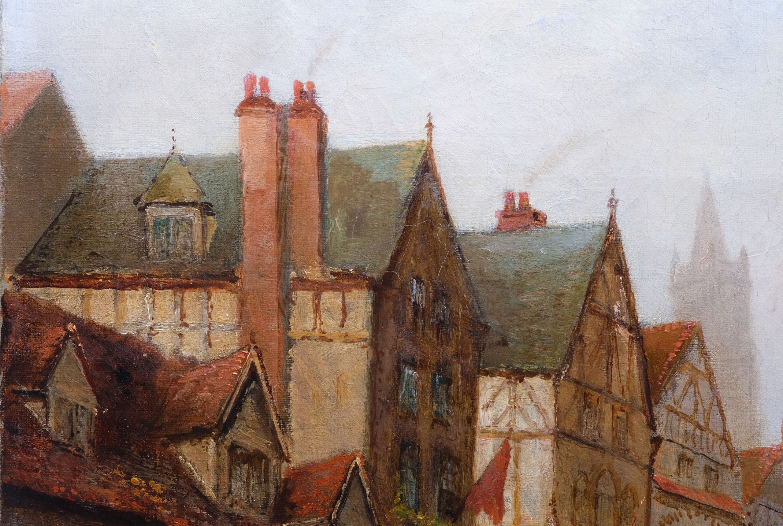 Gemälde Erfurt, Blick auf die Johanniskirche von Maximilian Albert Hauschild