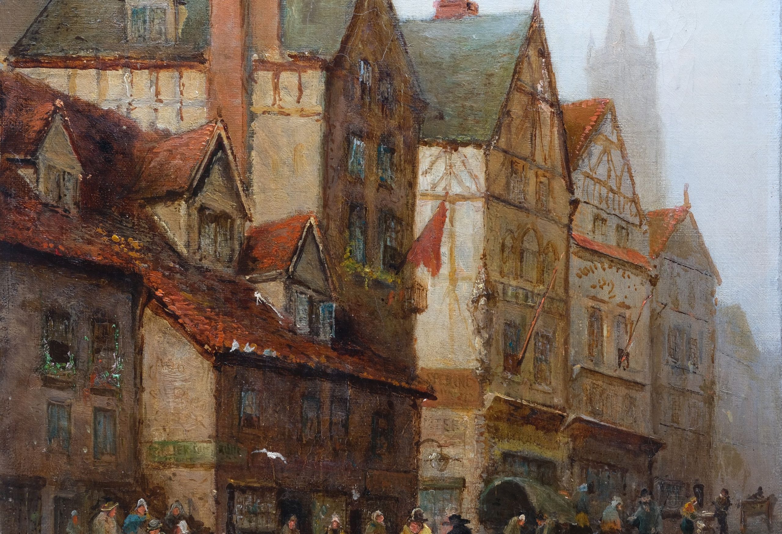 Gemälde Erfurt, Blick auf die Johanniskirche von Maximilian Albert Hauschild