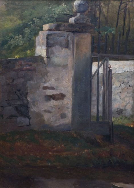 Gemälde Alte Parkmauer von Christian Friedrich Gille, Dresden