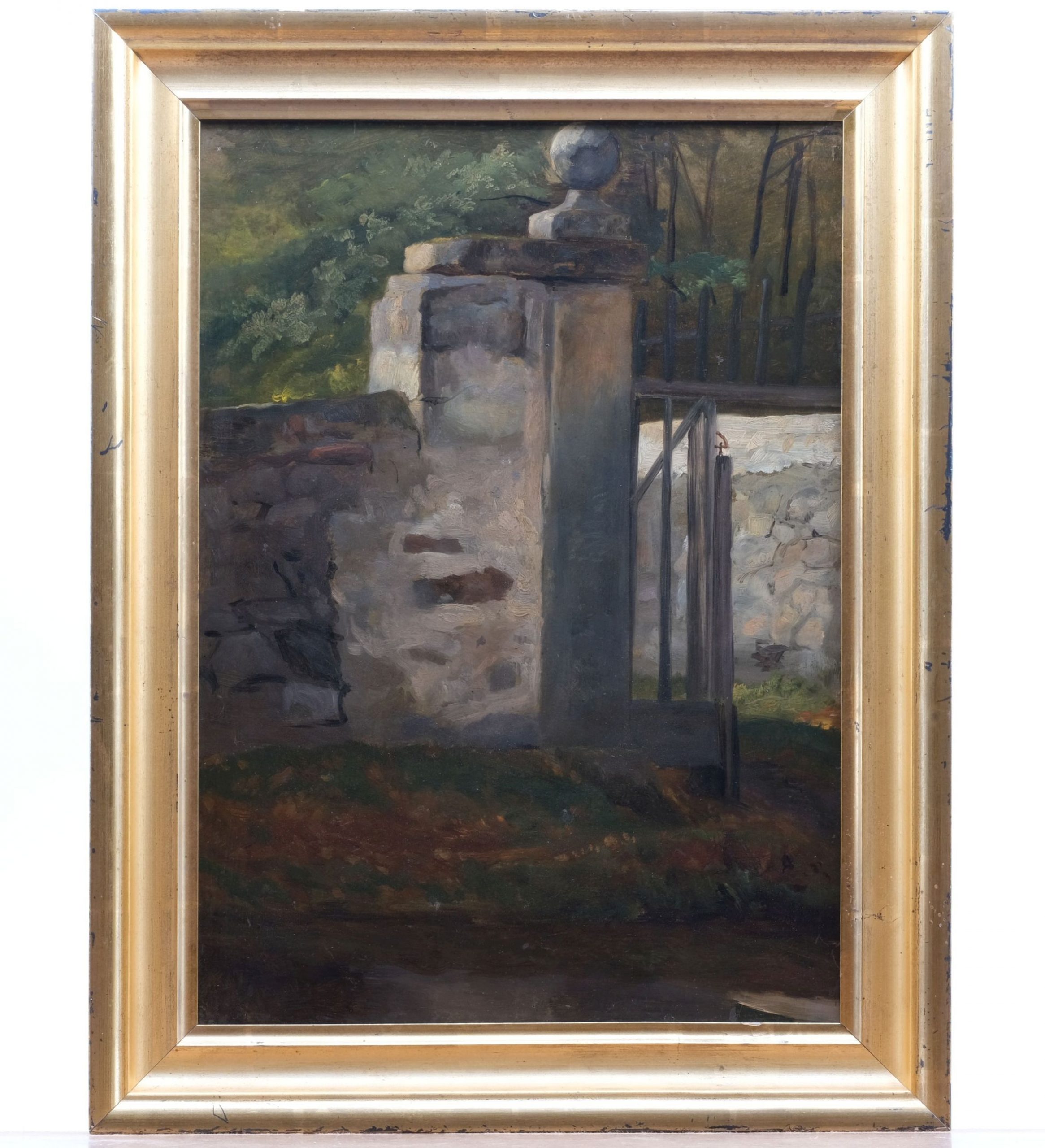 Gemälde Alte Parkmauer von Christian Friedrich Gille, Dresden