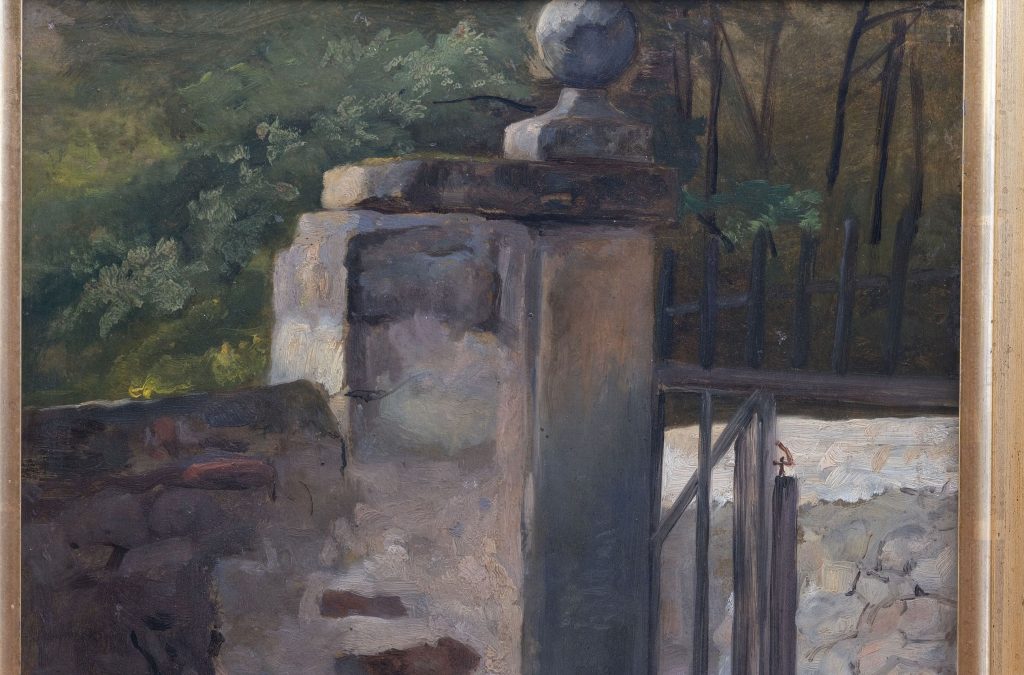 Gemälde Alte Parkmauer von Christian Friedrich Gille, Dresden