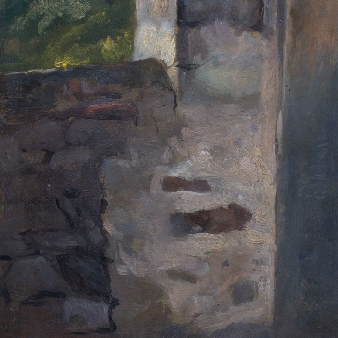 Gemälde Alte Parkmauer von Christian Friedrich Gille, Dresden