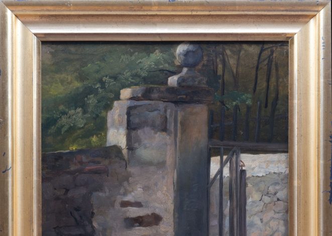 Gemälde Alte Parkmauer von Christian Friedrich Gille, Dresden