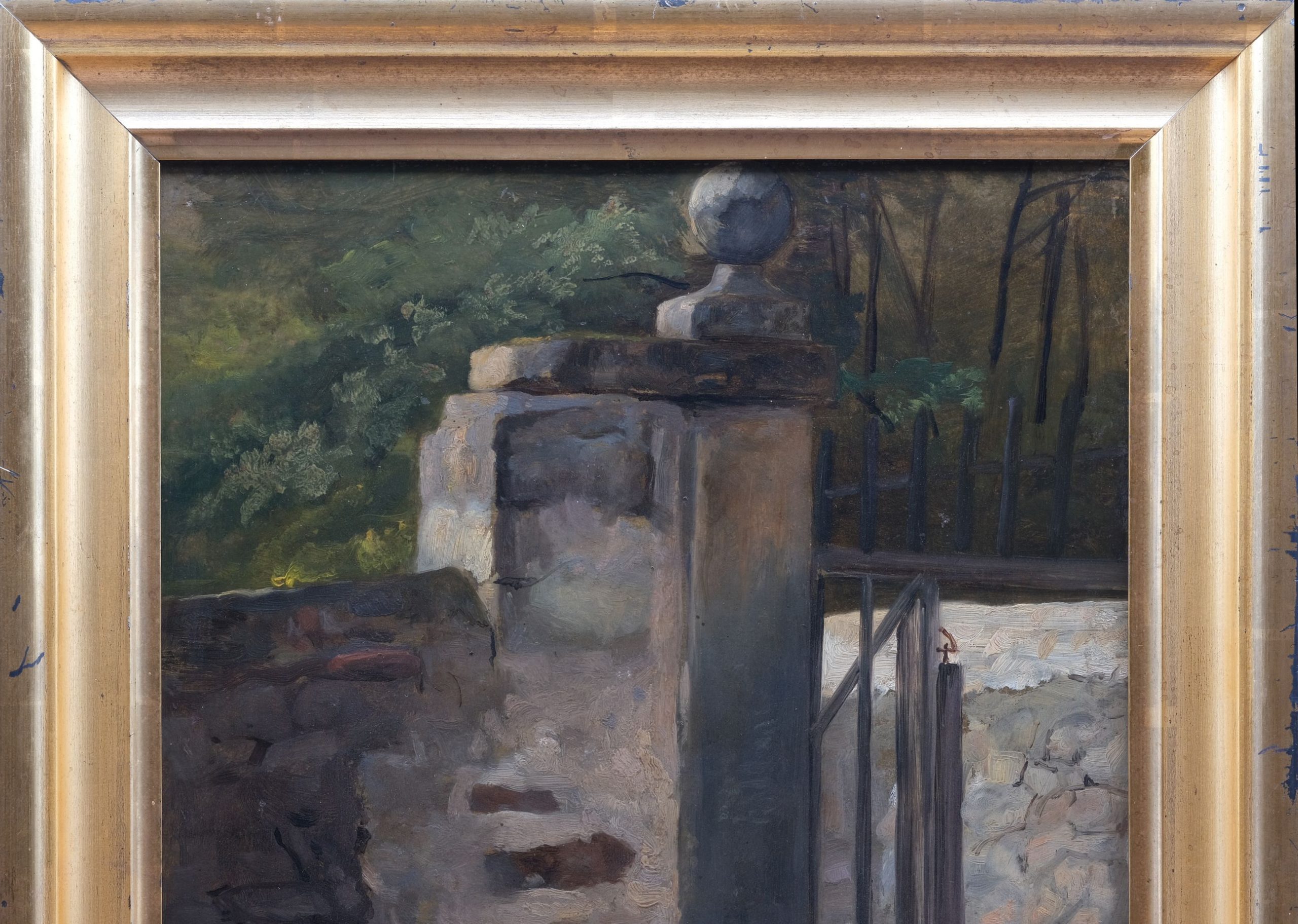 Gemälde Alte Parkmauer von Christian Friedrich Gille, Dresden