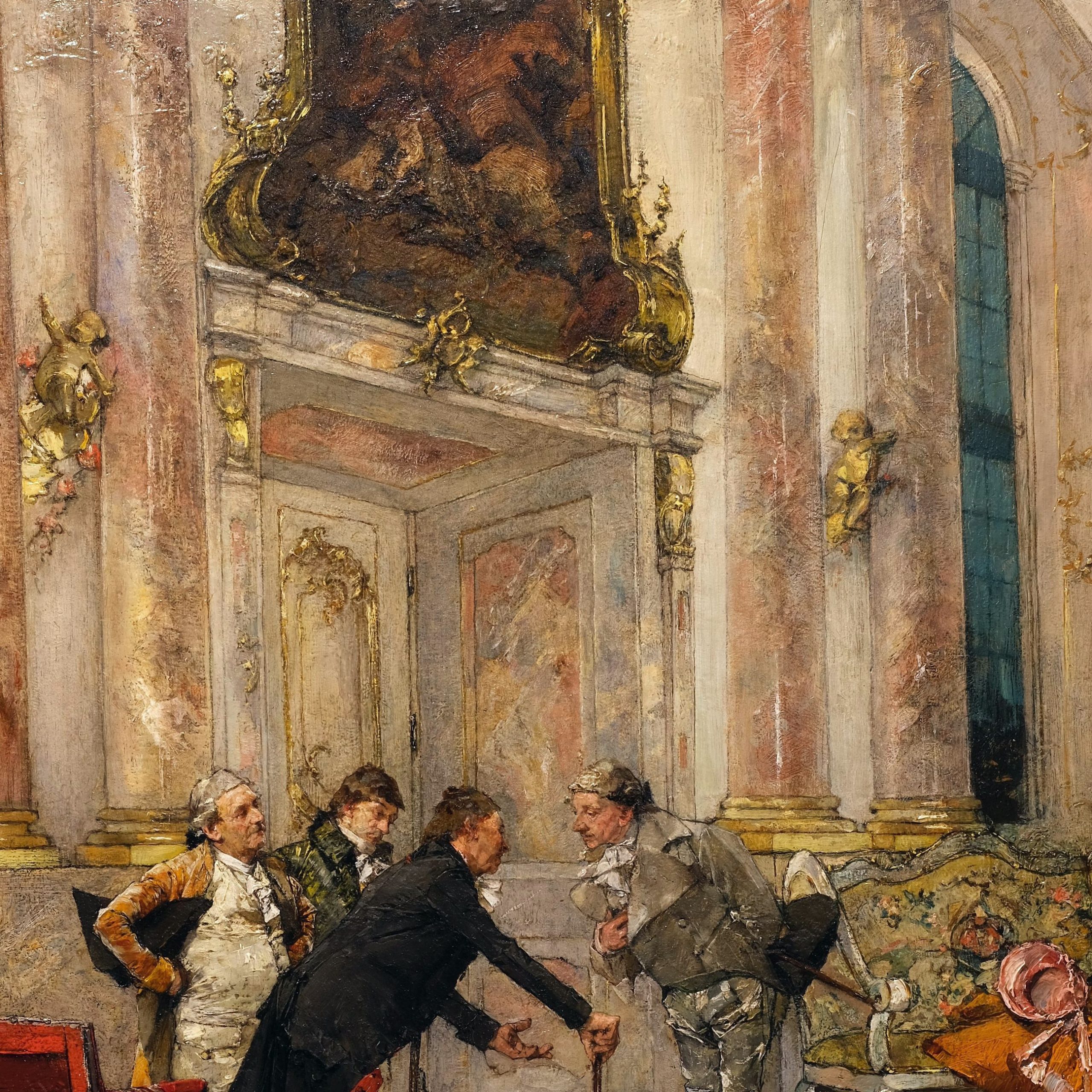 Gemälde Vorzimmer, Diplomaten von Gotthardt Kuehl, Dresden