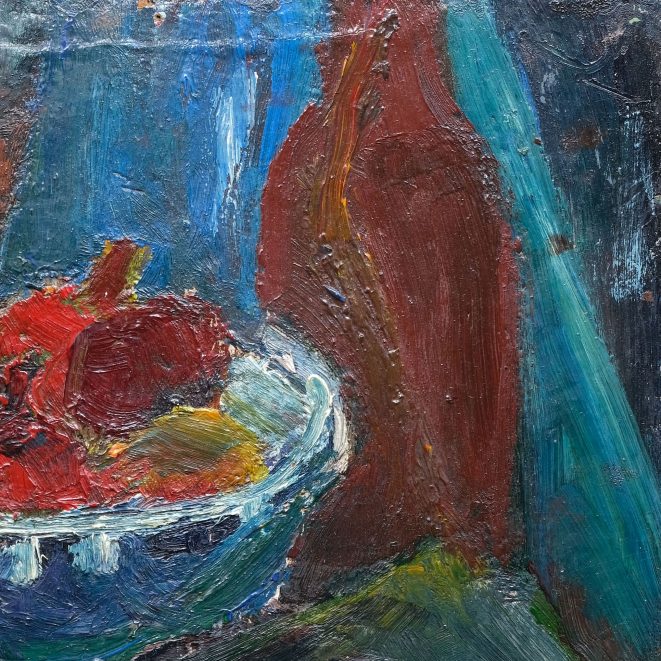 Gemälde Stillleben mit Obstschale von Albert Wigand