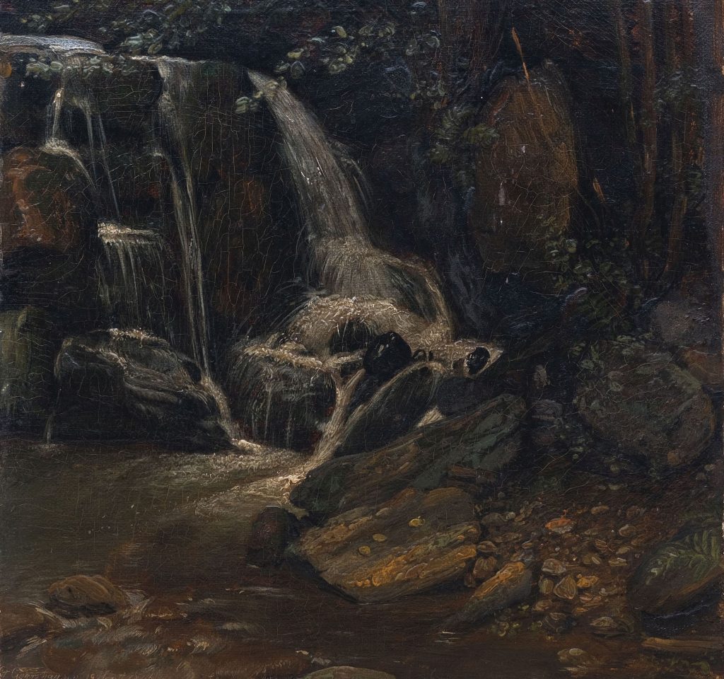 Gemälde Kleiner Wasserfall bei St. Goarshausen, Schweizerthal von Johann Georg Meyer