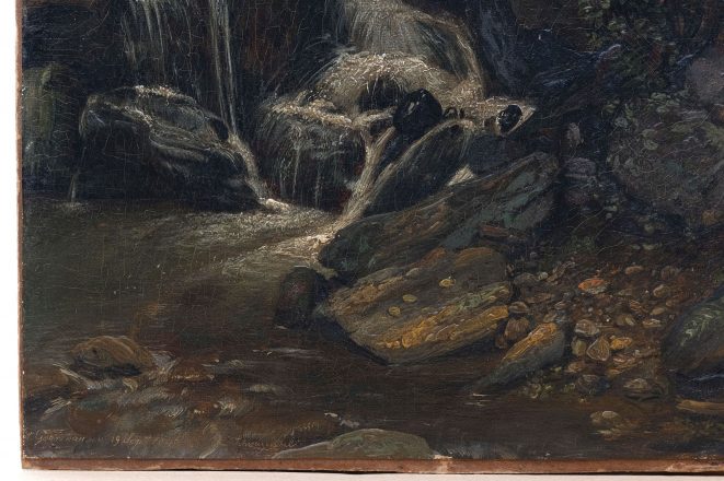 Gemälde Kleiner Wasserfall bei St. Goarshausen, Schweizerthal von Johann Georg Meyer