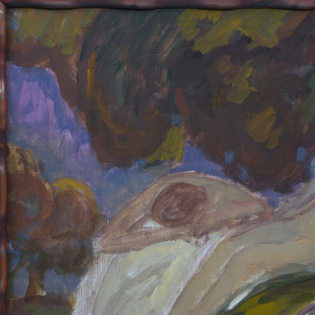 Gemälde Ruhende Akte im Wald von Ludolf Verworner