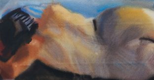 Liegender weiblicher Akt nach links