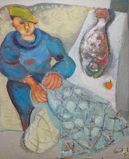 Fischer mit Netz Andreas Thieme Kunsthandlung Kühne
