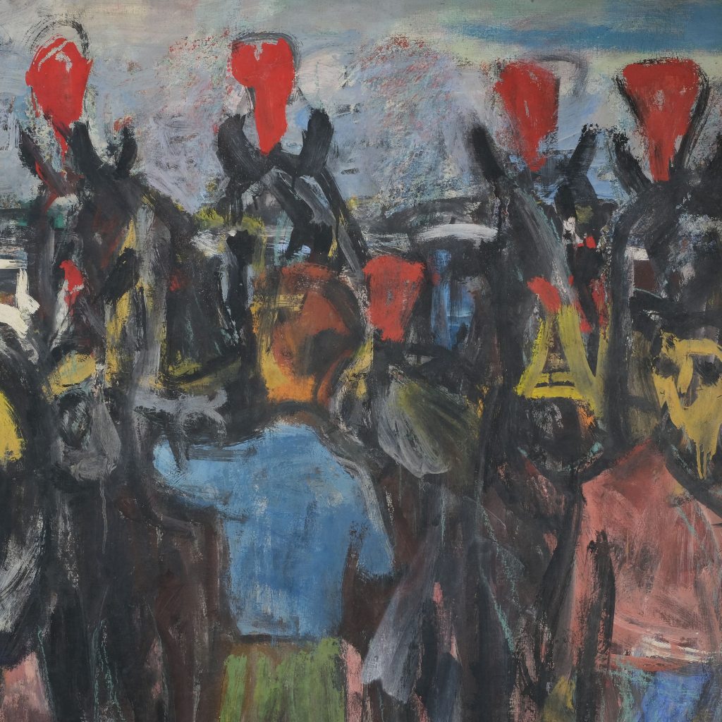 Fritz Winkler Pferde vor dem Zirkuswagen Kunsthandlung Kühne