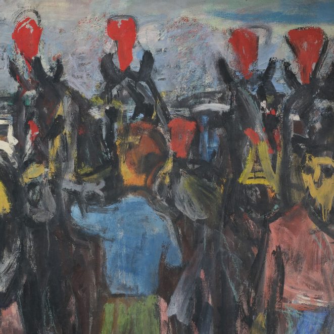 Fritz Winkler Pferde vor dem Zirkuswagen Kunsthandlung Kühne