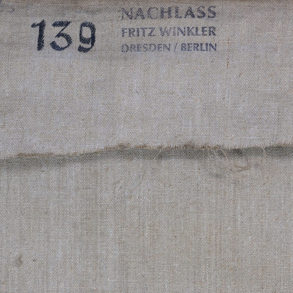 Fritz Winkler Pferdewagen vor Stadtsilhouette Kunsthandlung Kühne