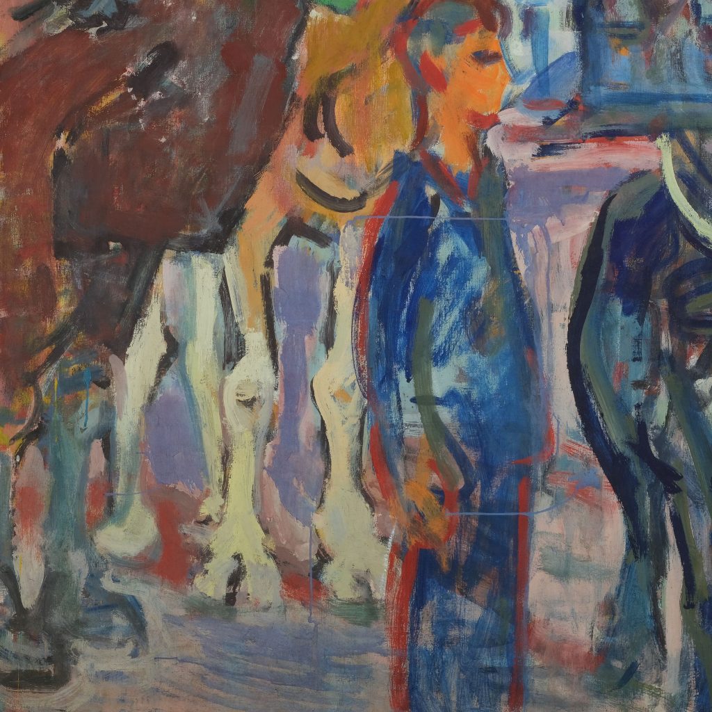 Fritz Winkler vor dem Zirkus Kunsthandlung Kühne