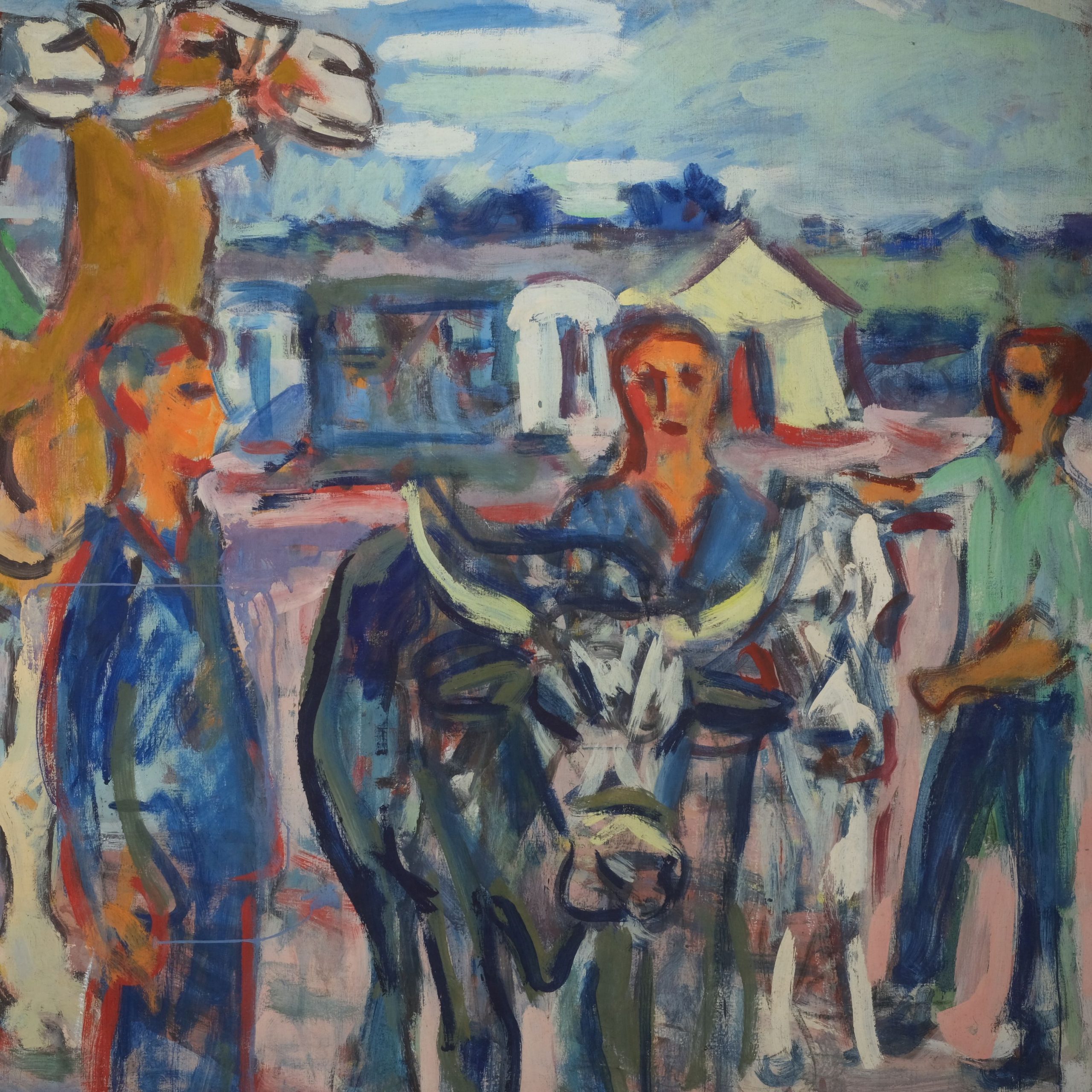 Fritz Winkler vor dem Zirkus Kunsthandlung Kühne