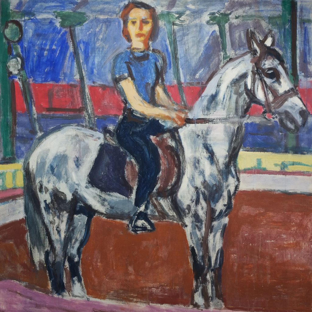 Fritz Winkler Zirkusreiterin mit weißem Pferd Kunsthandlung Kühne