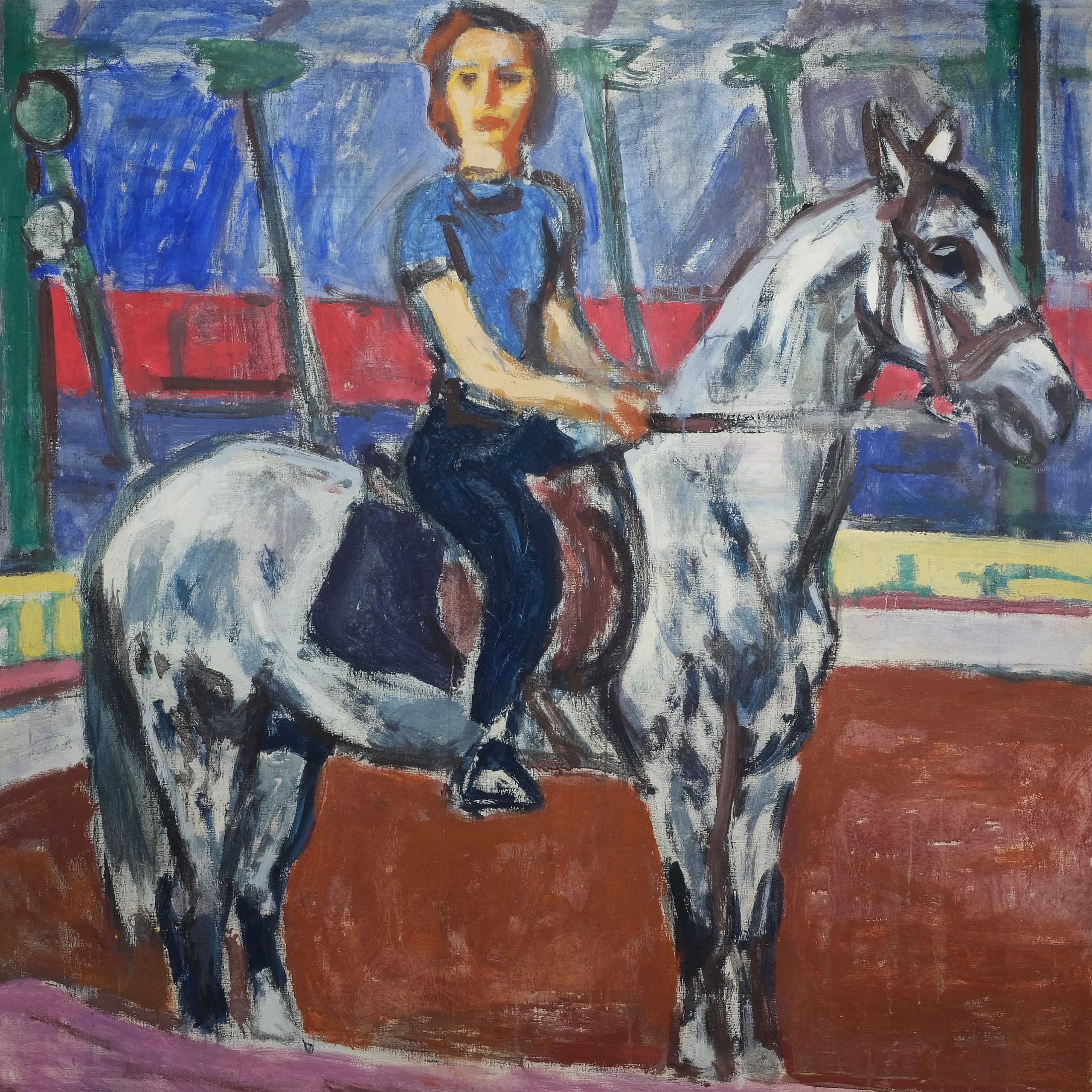 Fritz Winkler Zirkusreiterin mit weißem Pferd Kunsthandlung Kühne