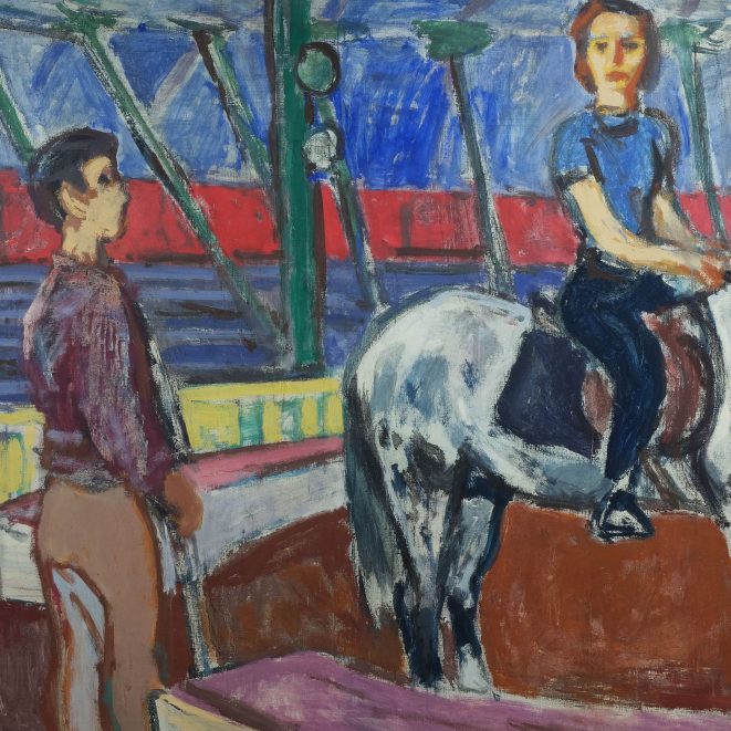 Fritz Winkler Zirkusreiterin mit weißem Pferd Kunsthandlung Kühne