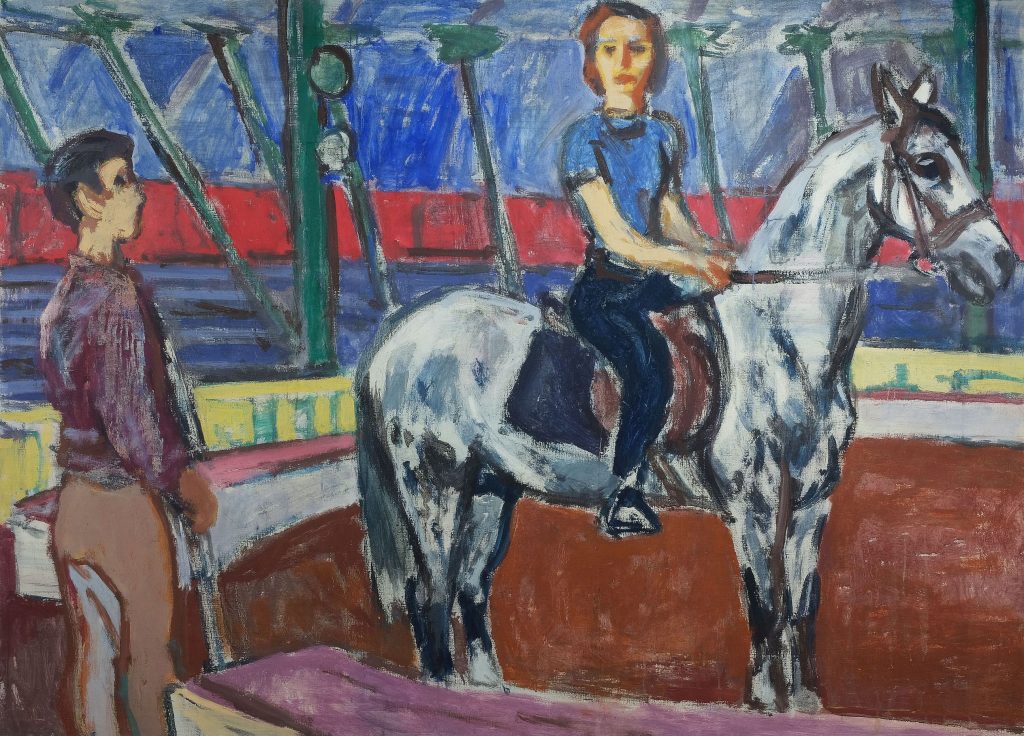 Fritz Winkler Zirkusreiterin mit weißem Pferd Kunsthandlung Kühne