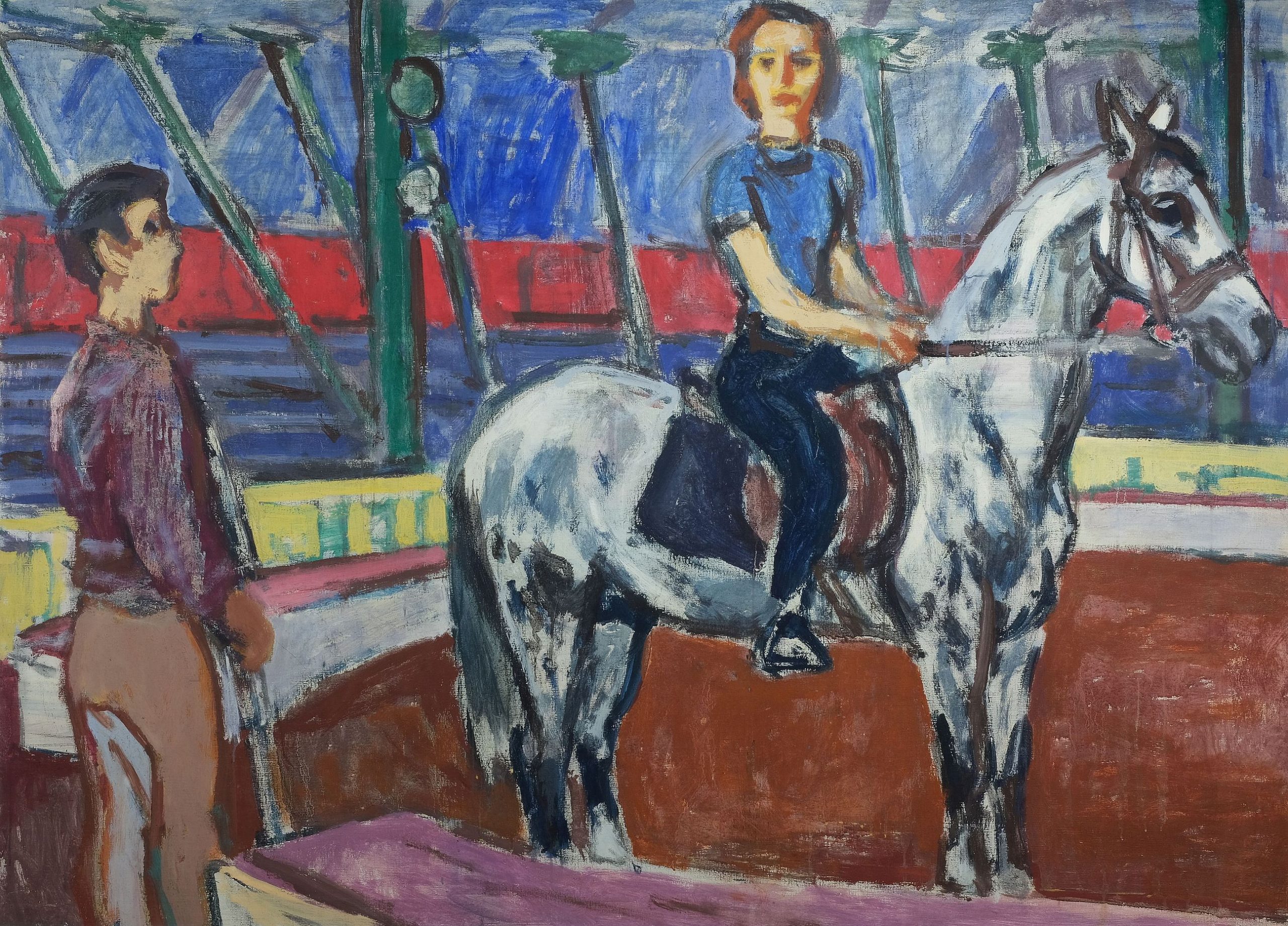 Fritz Winkler Zirkusreiterin mit weißem Pferd Kunsthandlung Kühne