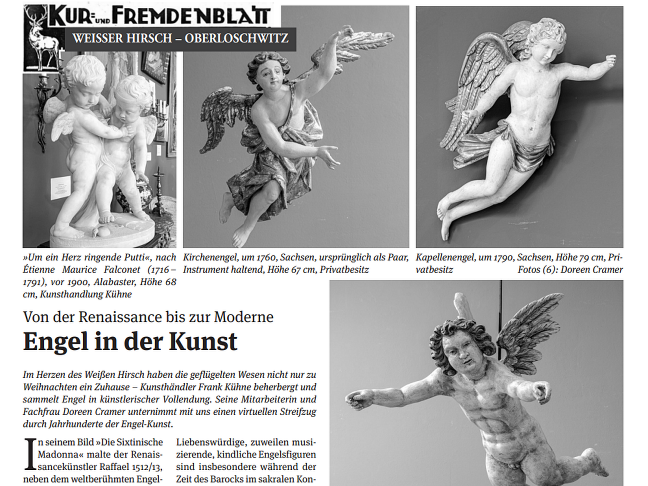 „Engel in der Kunst. Von Renaissance bis zur Moderne“ von Doreen Cramer Elbhang-Kurier Beitrag Dezember 2023