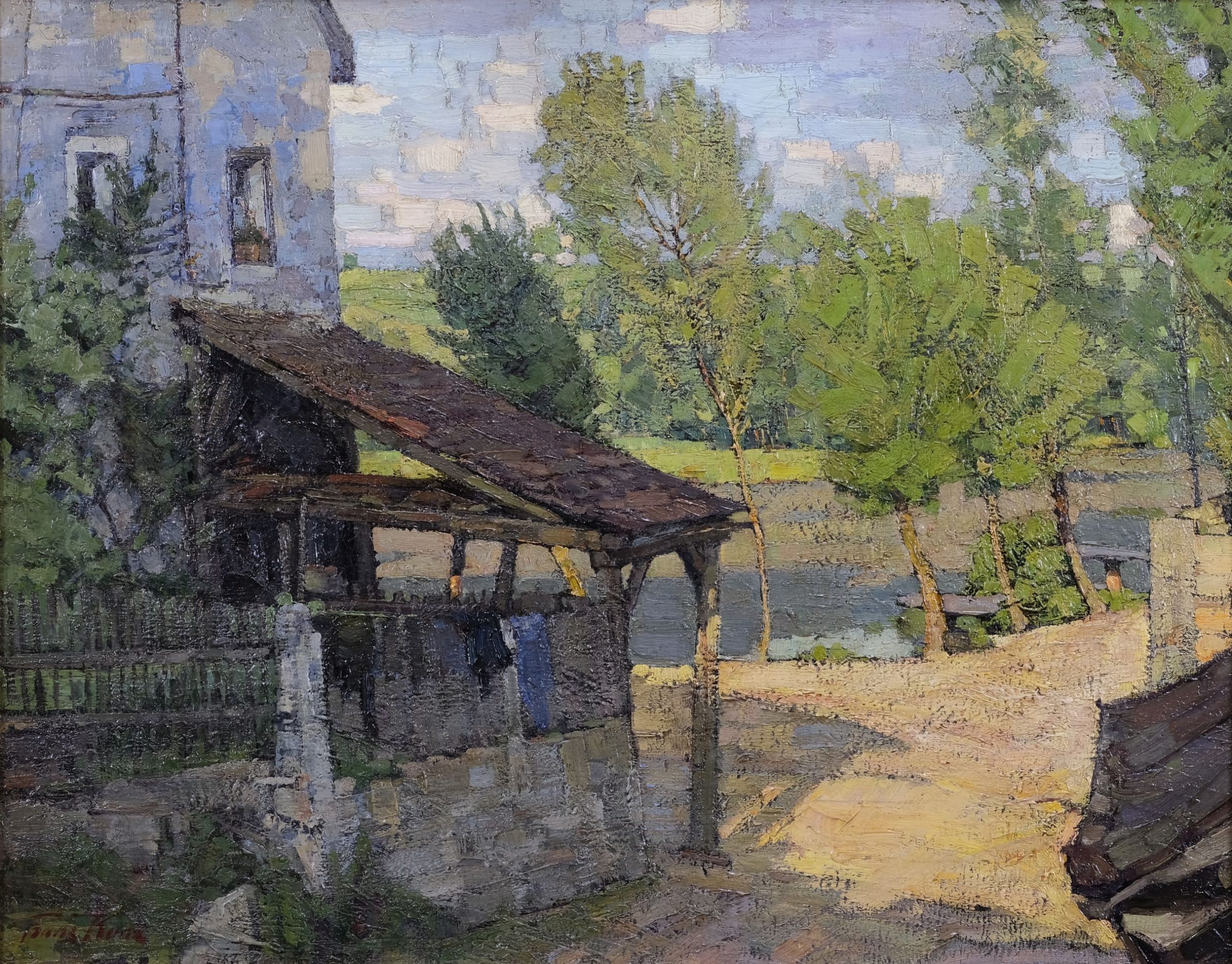Franz Kunz Elbe-Landschaft Kunsthandlung Kühne