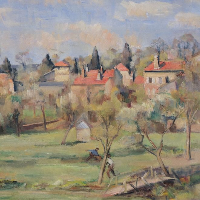 Paul Wilhelm Frühlingslandschaft in Cirey Frankreich Kunsthandlung Kühne Dresden