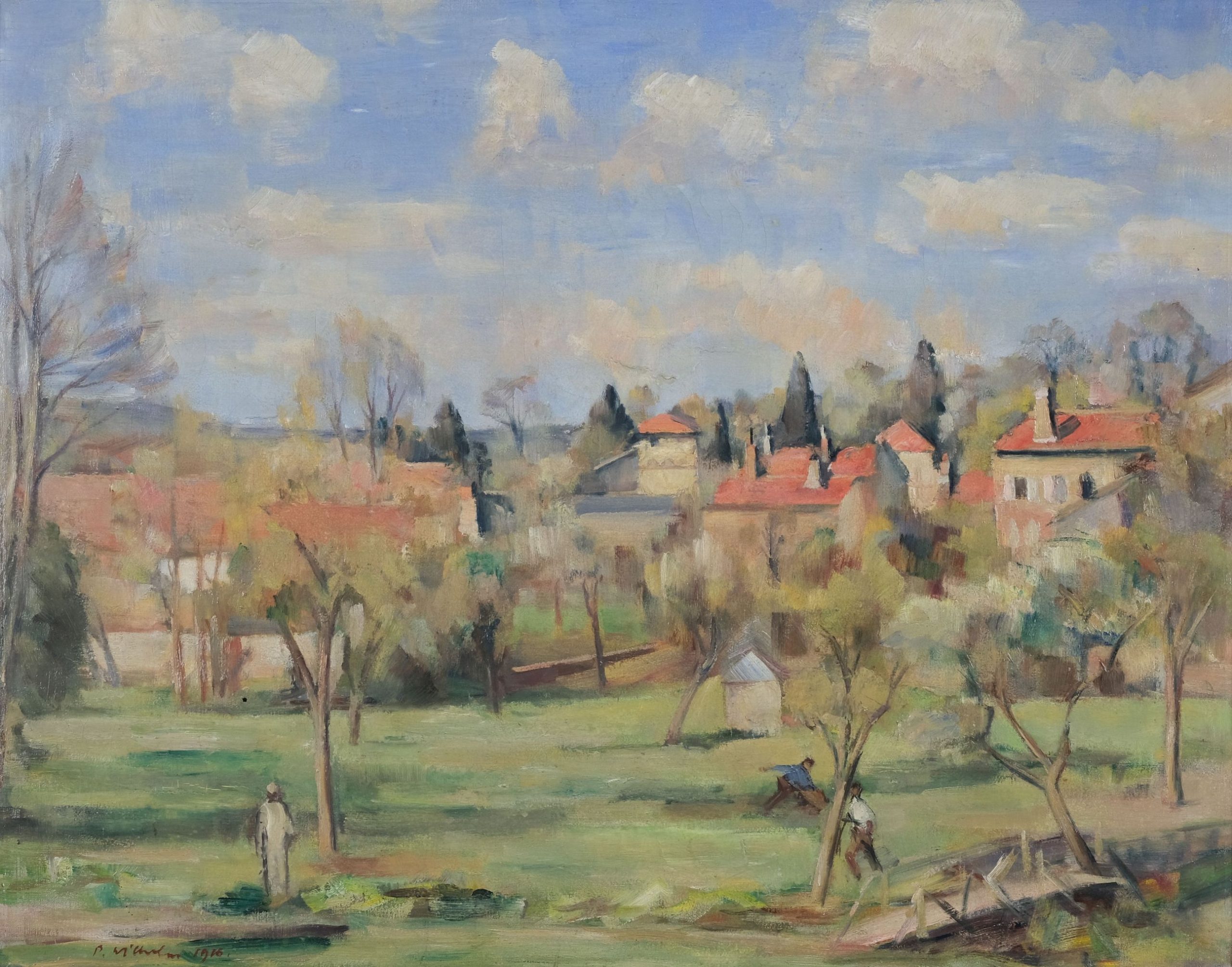Paul Wilhelm Frühlingslandschaft in Cirey Frankreich Kunsthandlung Kühne Dresden