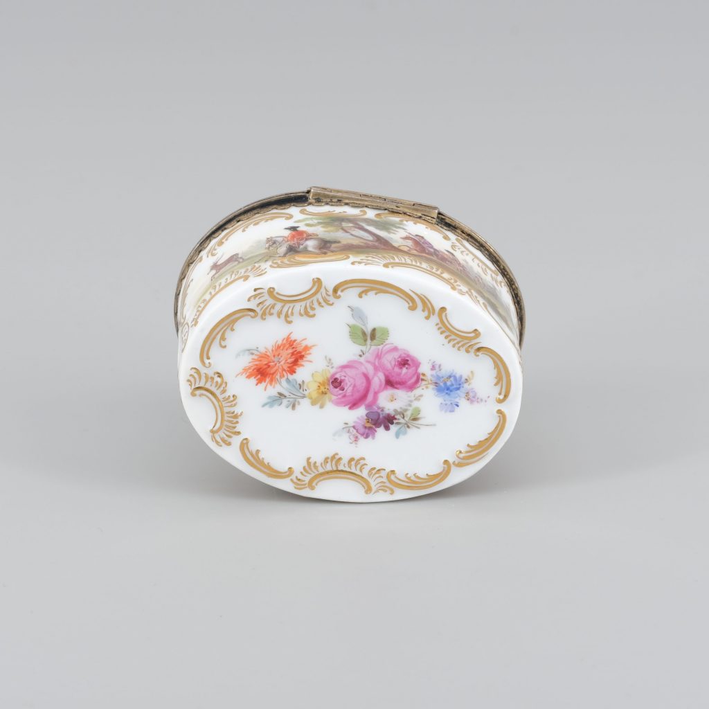 Meissen Porzellan Deckeldose Schloss Moritzburg Kunsthandlung Kühne Dresden