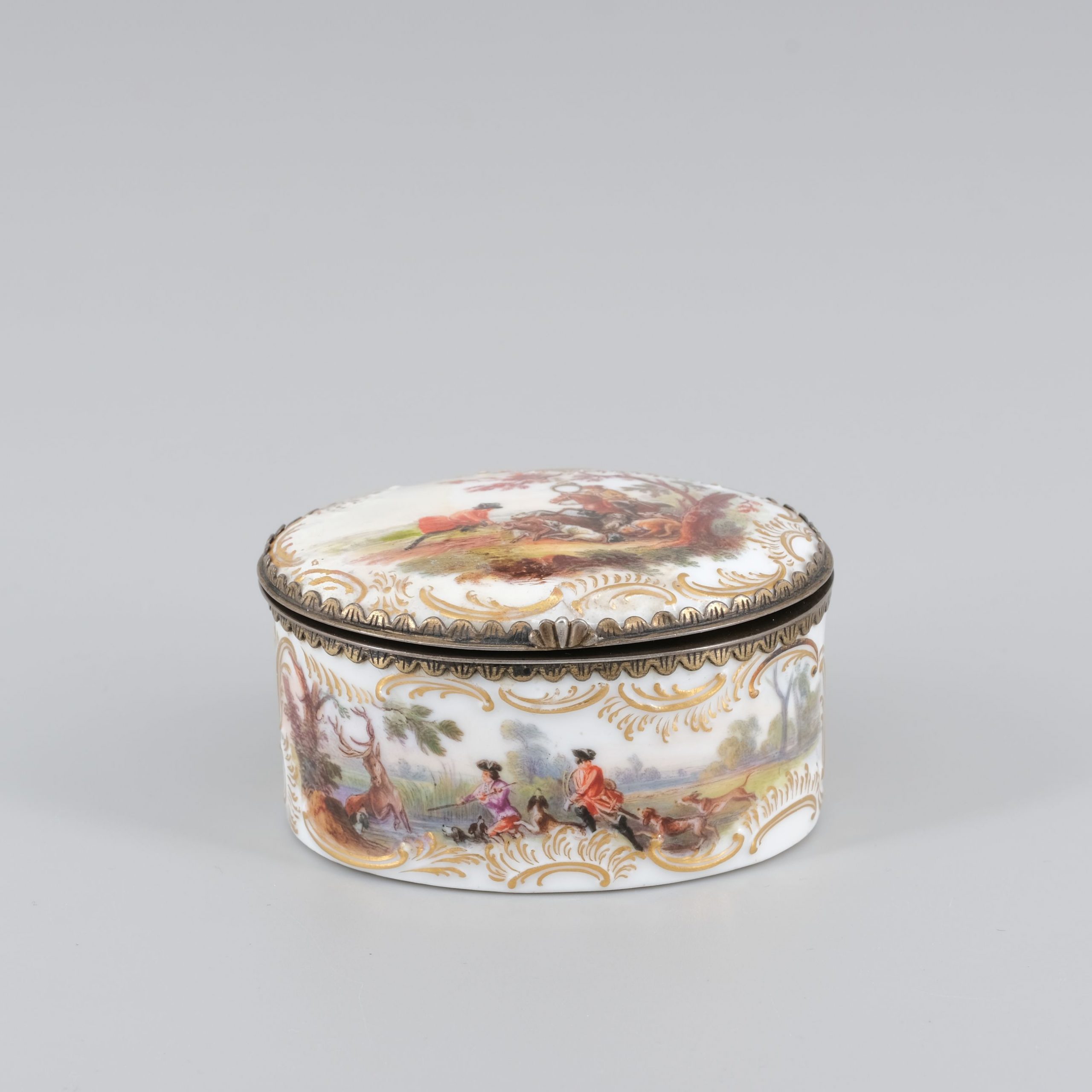Meissen Porzellan Deckeldose Schloss Moritzburg Kunsthandlung Kühne Dresden