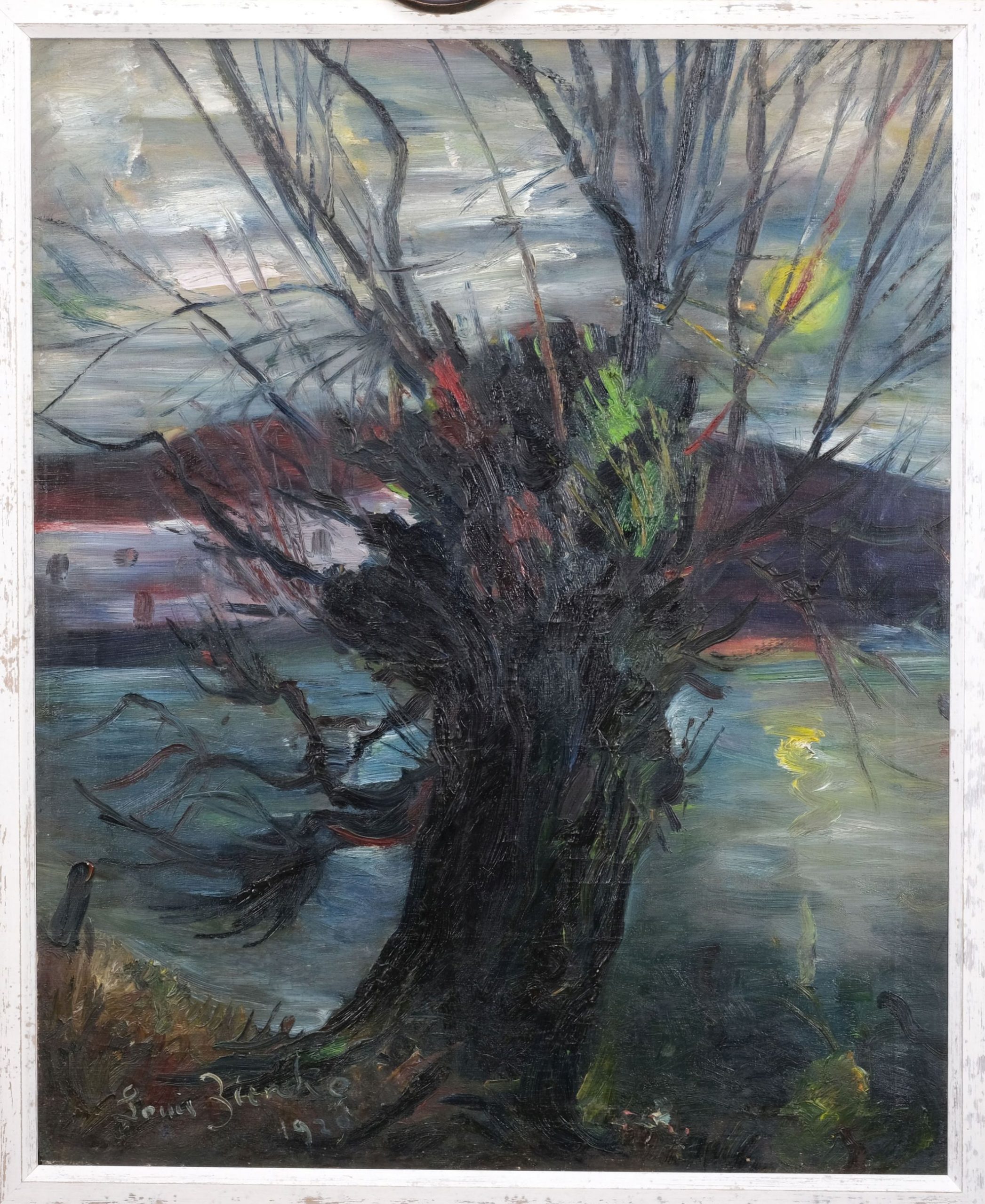 Louis Ziercke Kopfweide am nächtlichen See Kunsthandlung Kühne