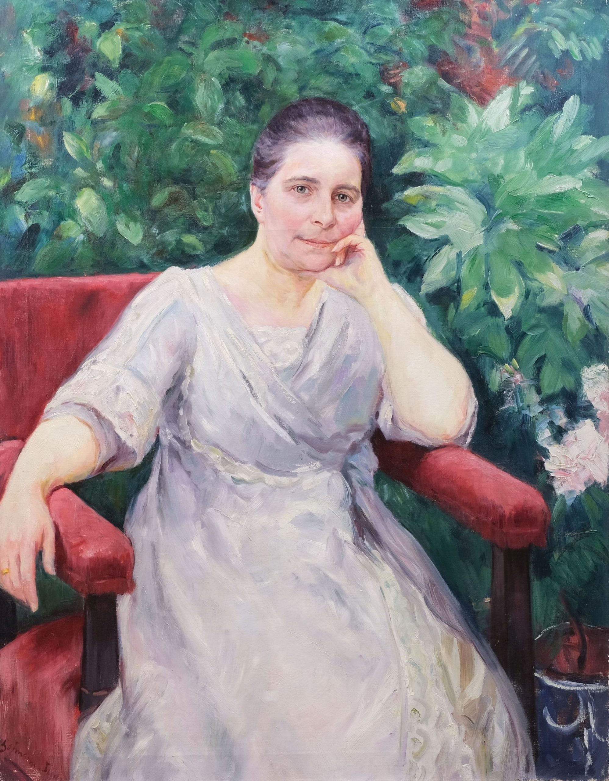 Dame im Garten Fritz Hofmann-Juan Kunsthandlung Kühne