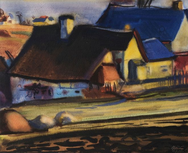 Curt Querner Altes Gehöft in Börnchen Kunsthandlung Kühne