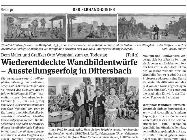 Dem Maler und Grafiker Otto Westphal zum 50. Todestag (Teil 2) von Doreen Cramer Elbhang-Kurier Beitrag Oktober 2025 Dem Maler und Grafiker Otto Westphal zum 50. Todestag (Teil 2) von Doreen Cramer Elbhang-Kurier Beitrag Oktober 2025