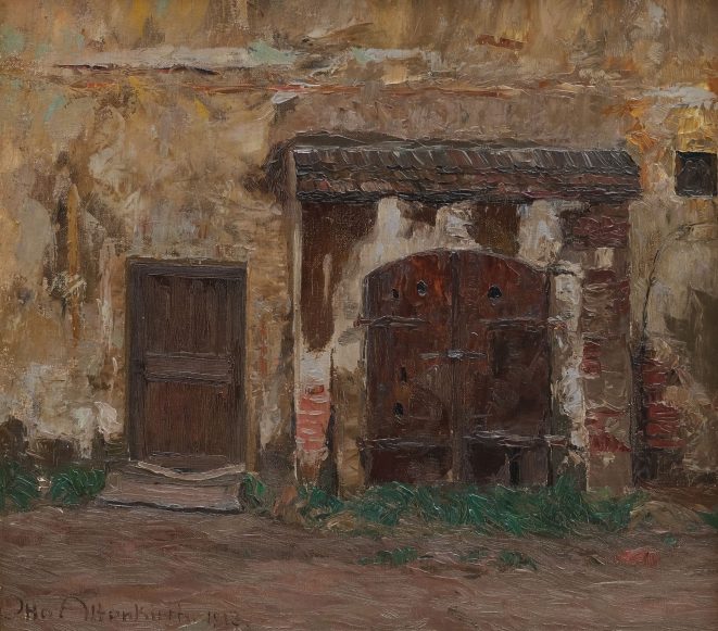 Otto Altenkirch Alte Kellertür im Hellergut Kunsthandlung Kühne Dresden