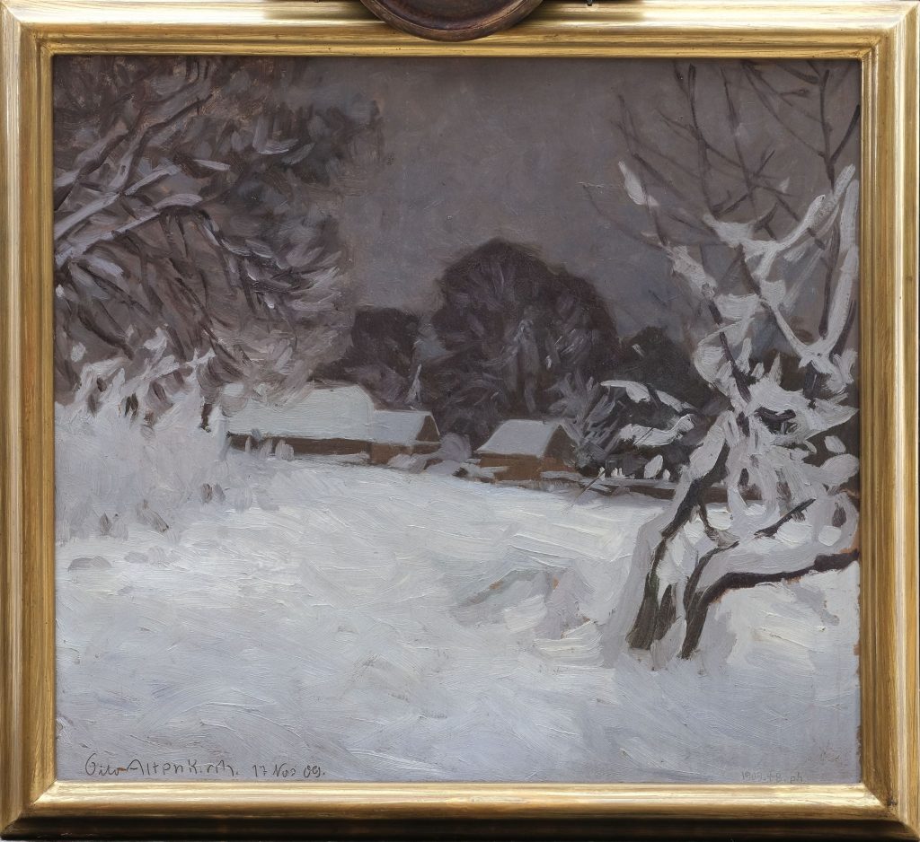 Otto Altenkirch Eingeschneit. Gut vor Rüster Kunsthandlung Kühne