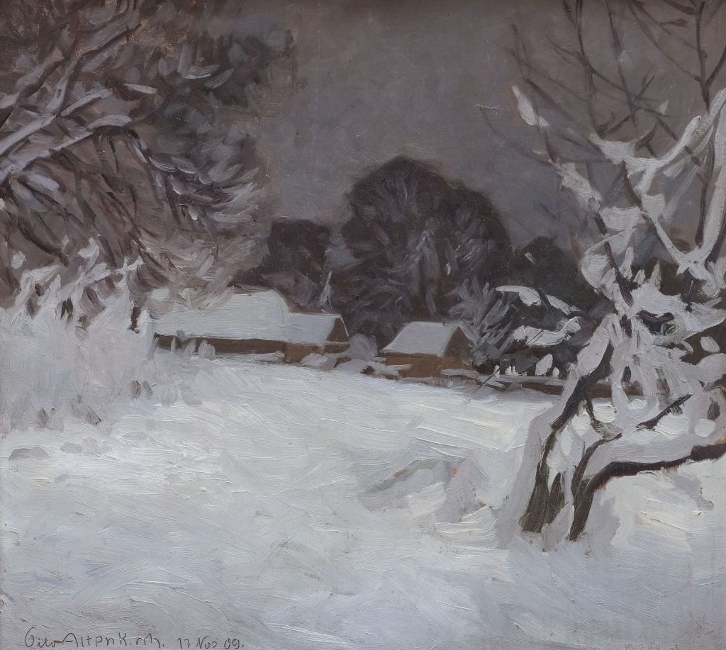 Otto Altenkirch Eingeschneit. Gut vor Rüster Kunsthandlung Kühne