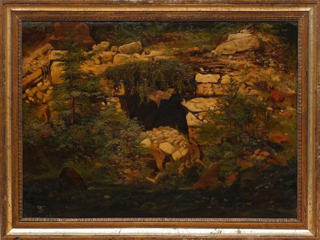 Gemälde Alter Eiskeller im Plauenschen Grund von Ludwig Friedrich, Dresden Kunsthandlung Kühne