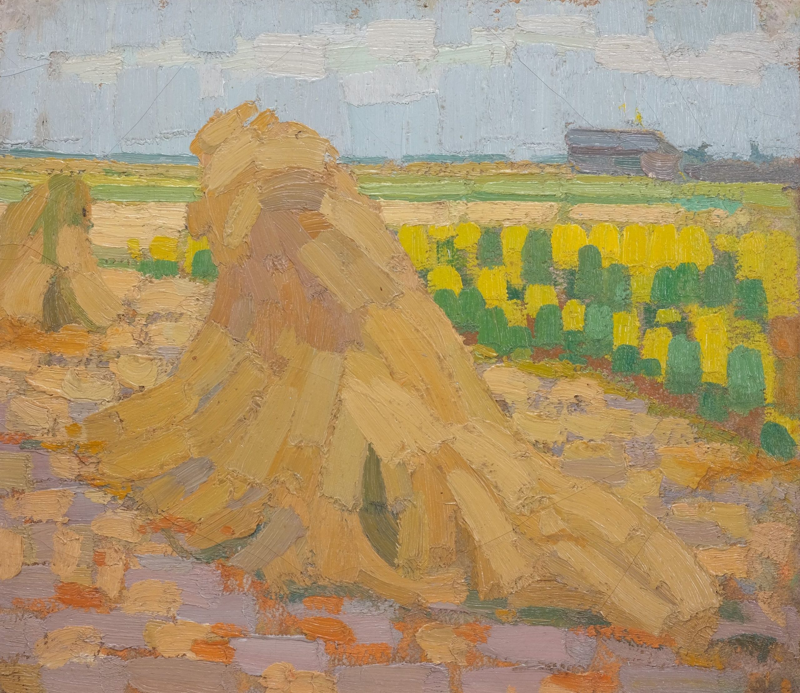 Landschaft mit Heuhocken Eva Langkammer Kunsthandlung Kühne