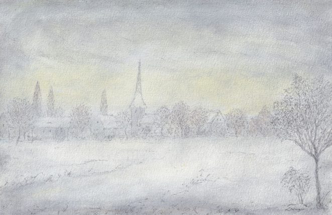 Ernst Lewinger Ausblick im Schnee Kunsthandlung Kühne