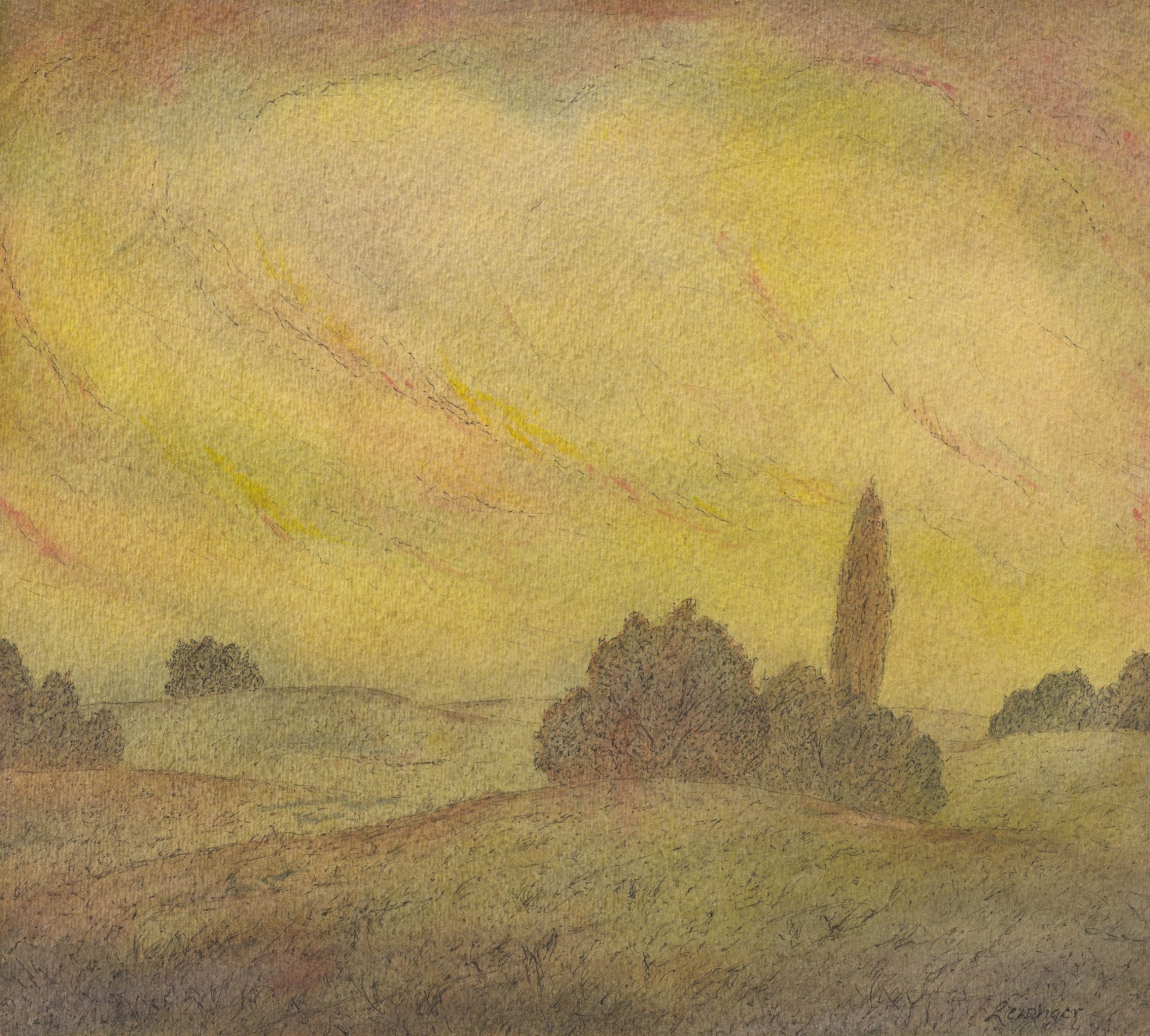 Ernst Lewinger Hügelige Landschaft Kunsthandlung Kühne