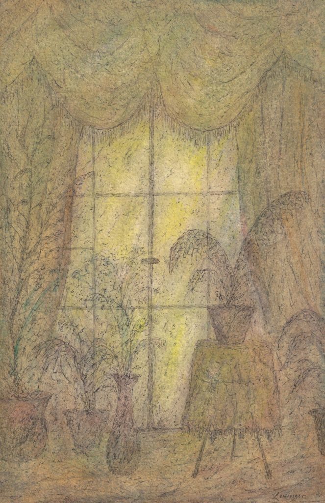 Ernst Lewinger Interieur mit Zimmerpflanzen Kunsthandlung Kühne