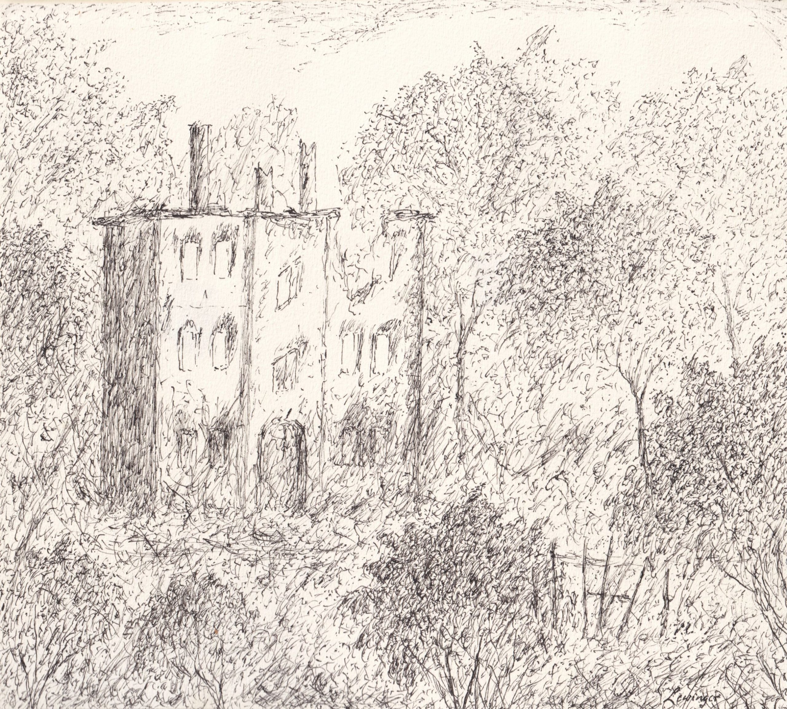 Ernst Lewinger Ruine im Park Kunsthandlung Kühne